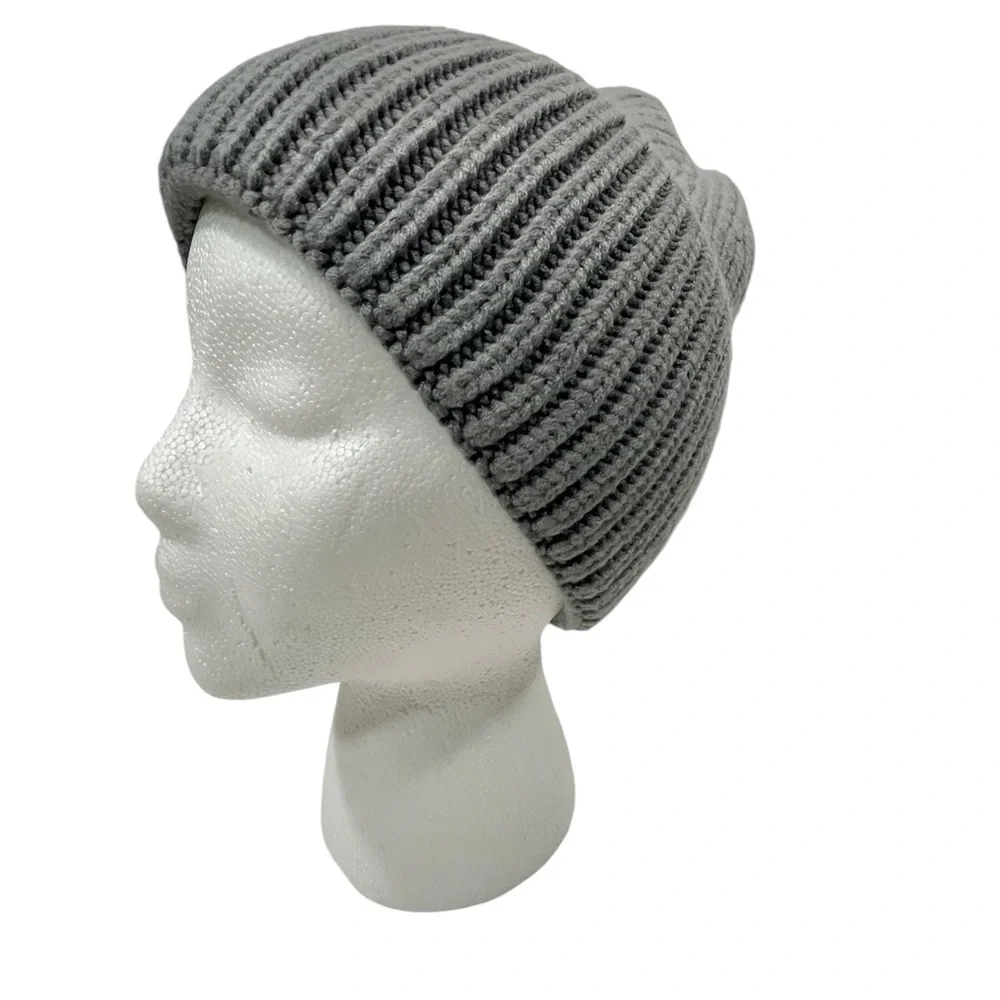 Steve Madden Gray Thick Cable Knit Beanie Hat O/S